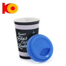 Nice looking silicone cover white enamel cup and tumbler cup